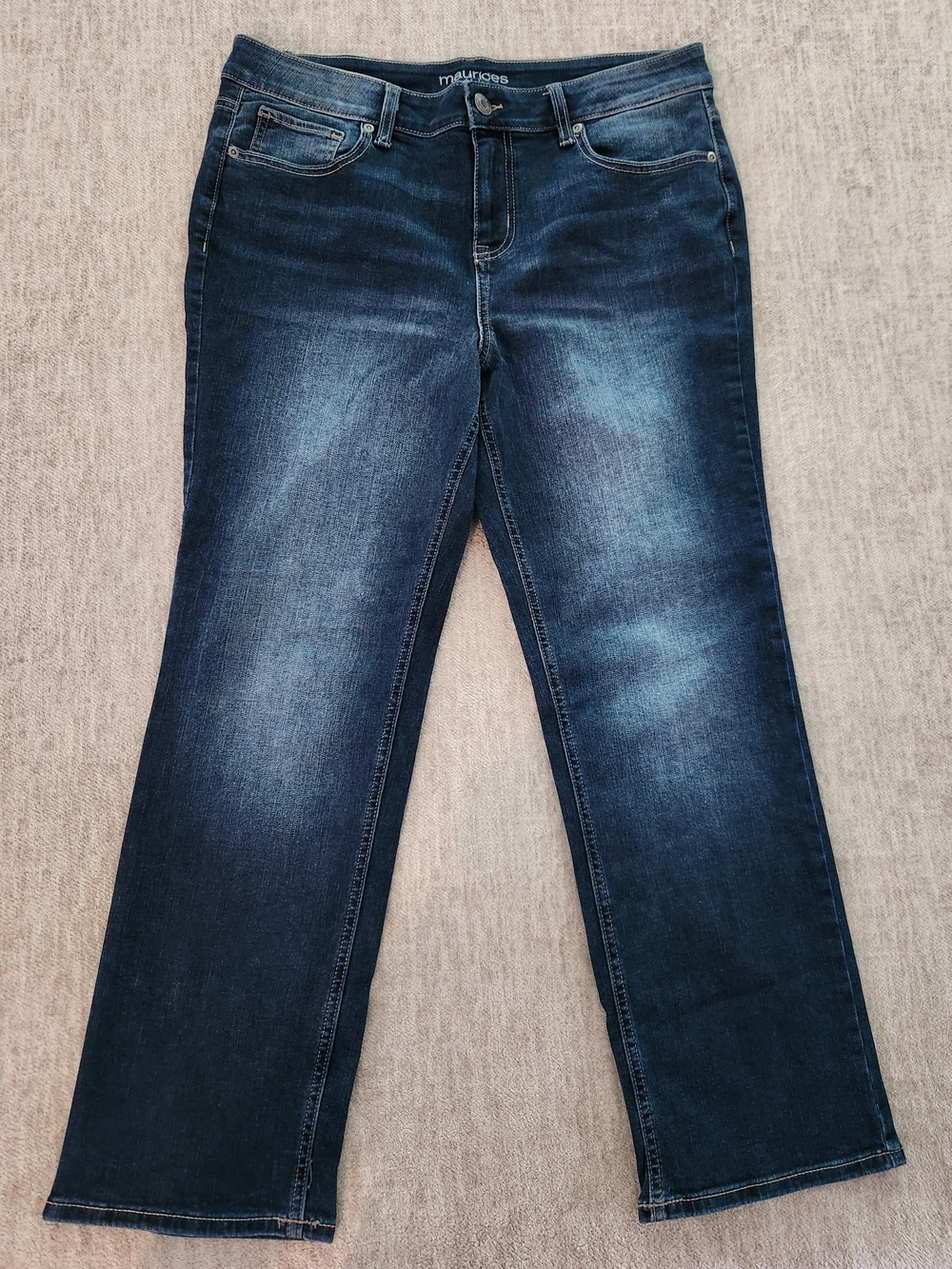 Maurices Women's Straight Leg Jeans in Dark Indigo Wash Size 14 Short